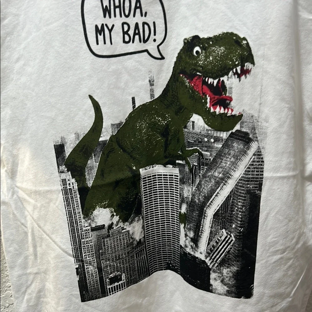 The children’s place Kids White Dinosaur Graphic T-Shirt size XL 14 NWT